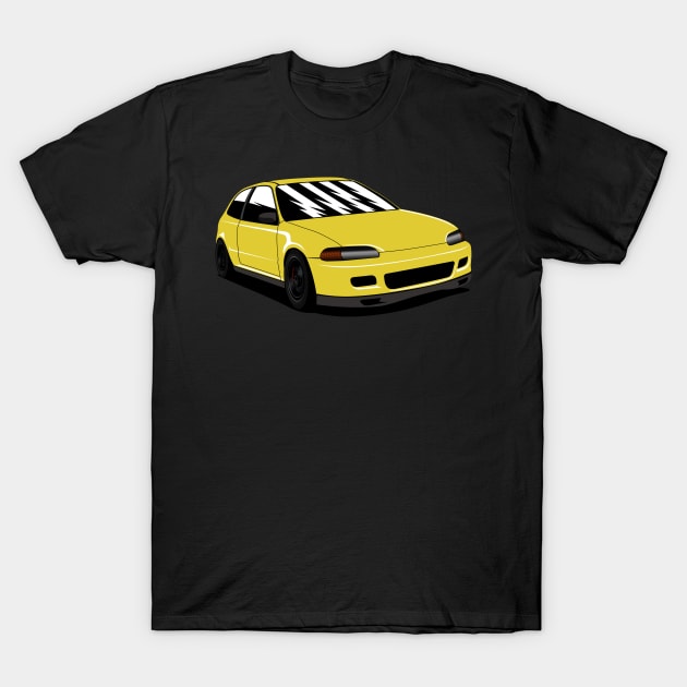 Yellow Civic EG6 T-Shirt by dipurnomo